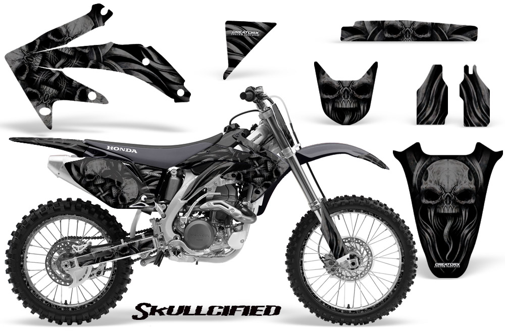 Honda CRF 450R 05-08 Graphics Kit Skullcified Black NP Rims